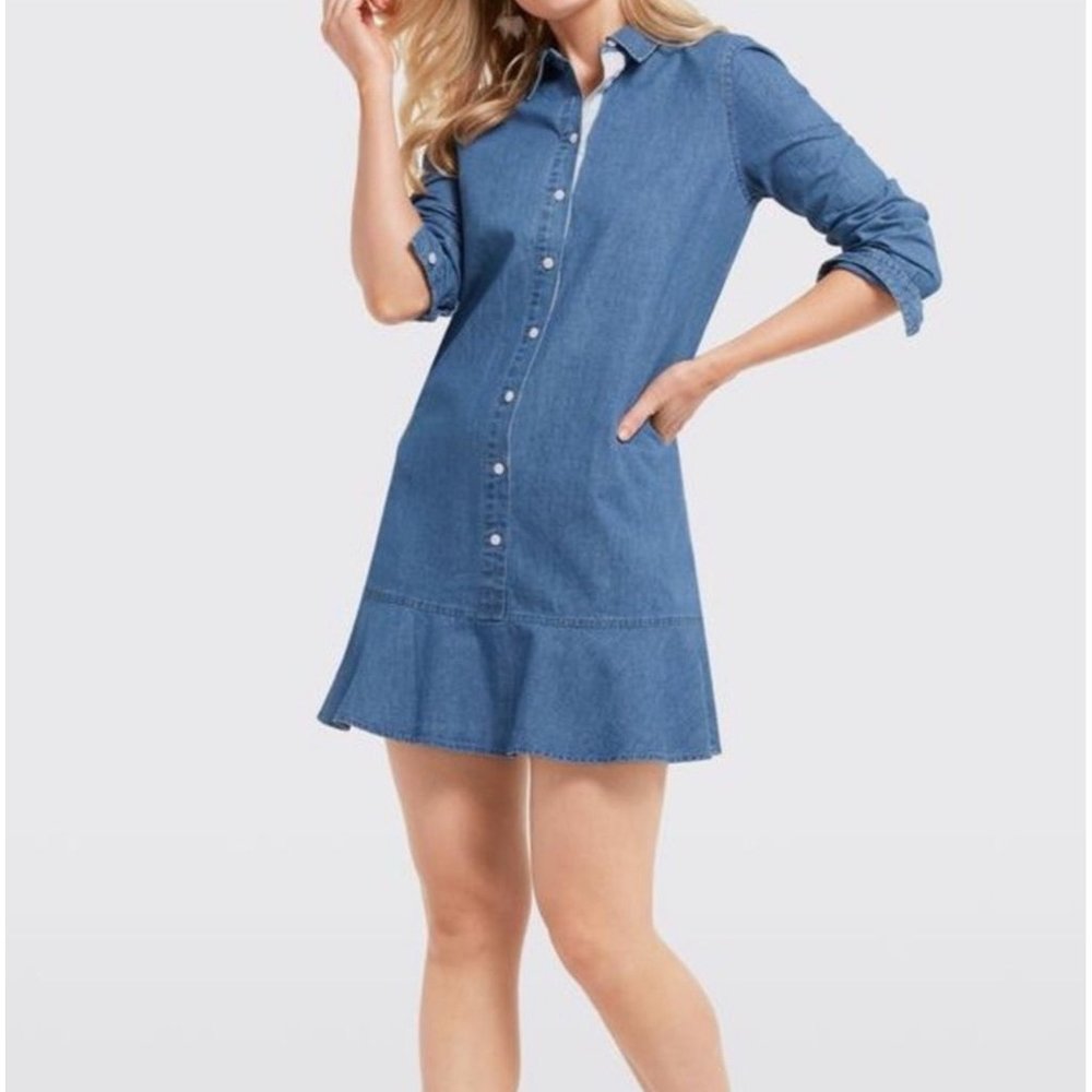 Draper James Chambray Dress Blue